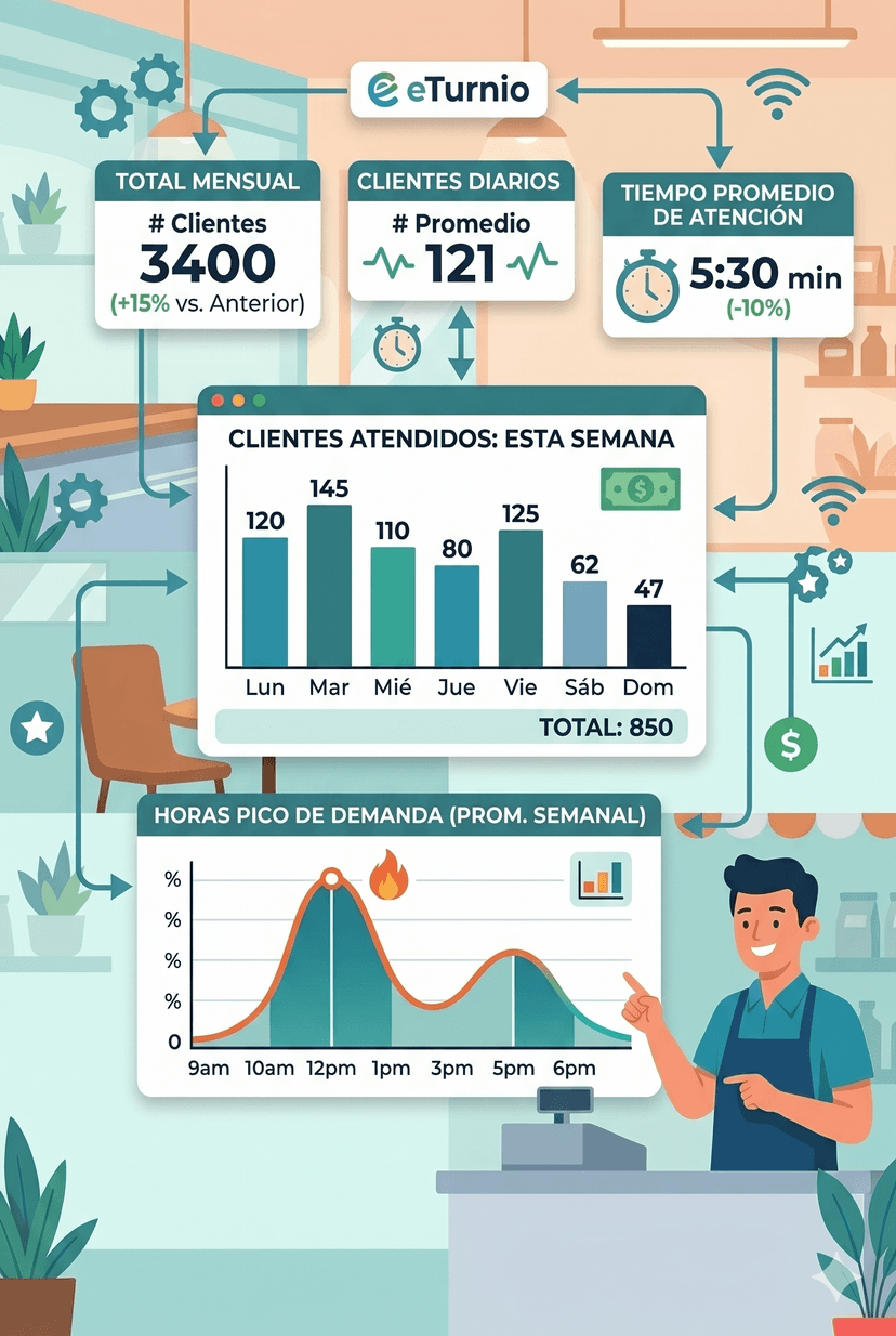 Dashboard de estadísticas eTurnio